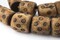 The Bead Chest Carved Eye Brown Bone Beads Barrel 26mm Kenya African Cylinder Large Hole 24 Inch Strand Handmade